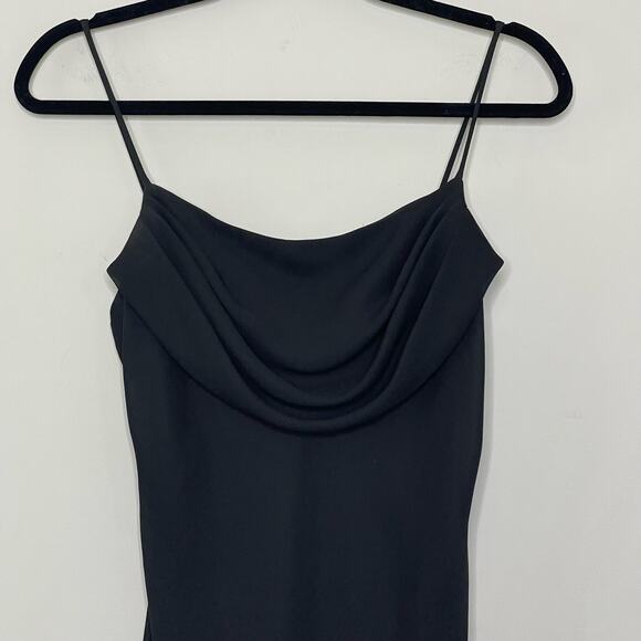Vintage Jump Slip Dress Sleeveless Spaghetti Strap Cowl Witchy Black Goth Sexy 8 - Picture 3 of 11